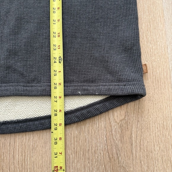 LL BEAN Waffle Fleece Henley Mens Large Gray Sherpa Lined Thermal Shirt - Picture 8 of 10